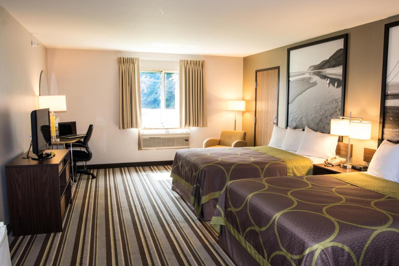 Queen Room with Two Queen Beds - Non-Smoking at Super 8 by Wyndham Manistee